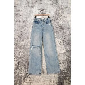 FRAME Denim High N Tight Wide Leg Jeans Size 25